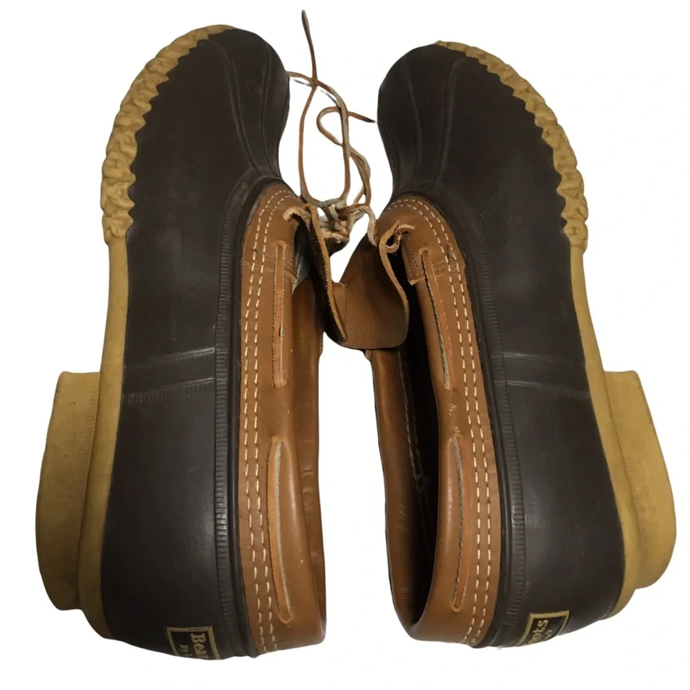 Vtg L.L. Bean Boots Moc original Duck Maine low top rubber waterproof brown
